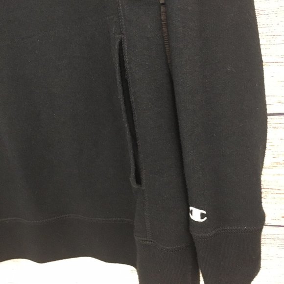 Champion Funnel Neck Pullover Kangaroo Pocket Black - Picture 4 of 8